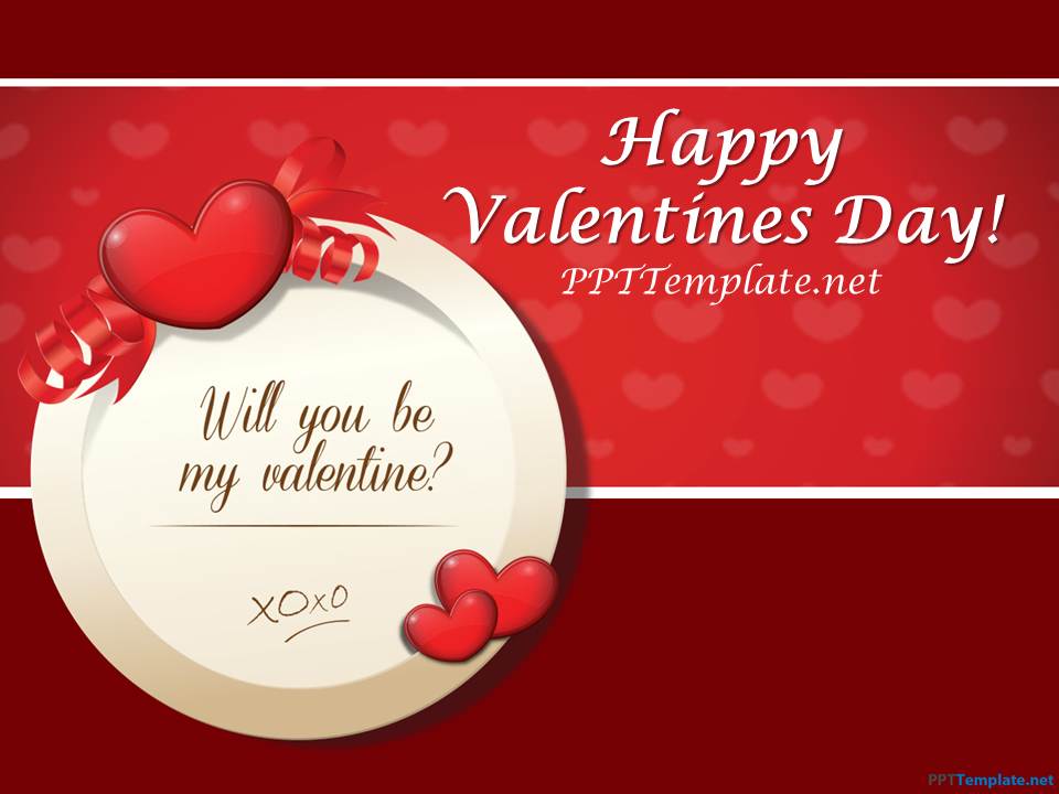 Free Abstract Valentine #39 s Day Template for PowerPoint